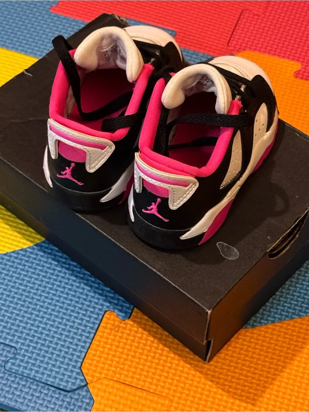 Jordan Kids' Black White Pink Low-Top Sneakers Excellent Condition Size 5C